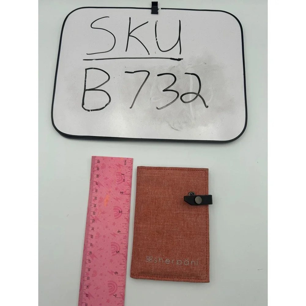 Sherpani Passport Wallet Red Orange Heathered Slim Travel Organizer Snap Closure